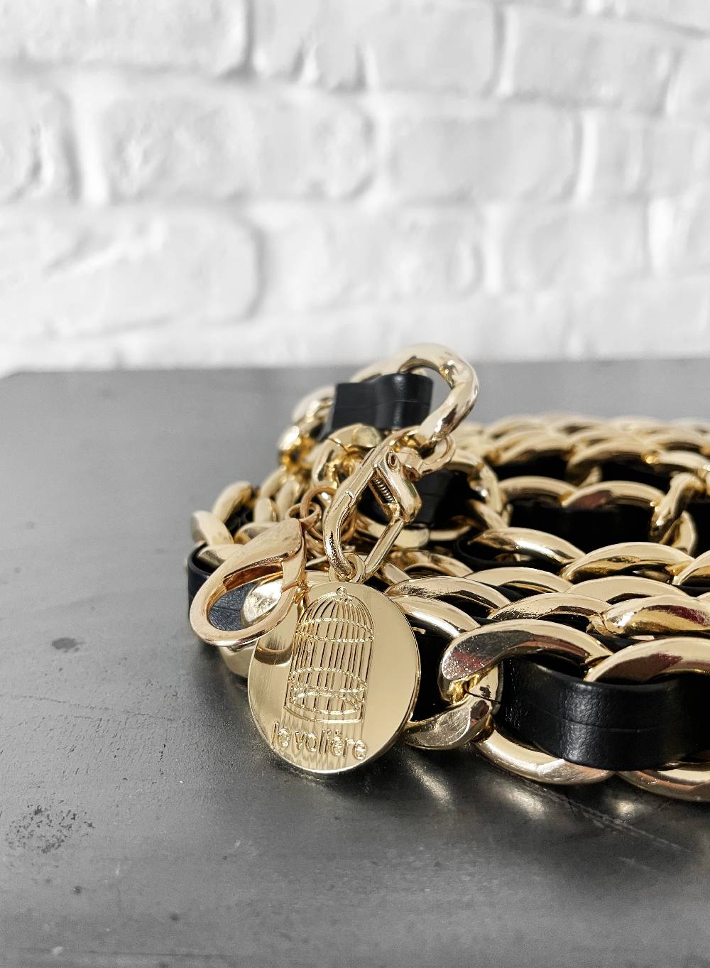 Le Volière Cintura A Catena Oro E Nera