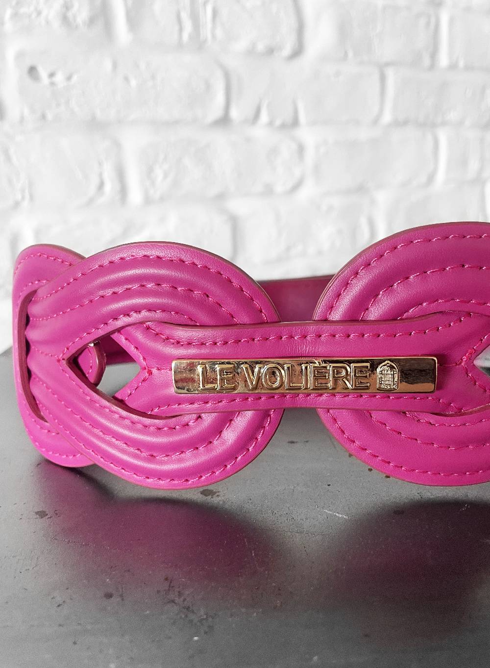 Le Volière Cintura Fucsia Con Targhetta Oro
