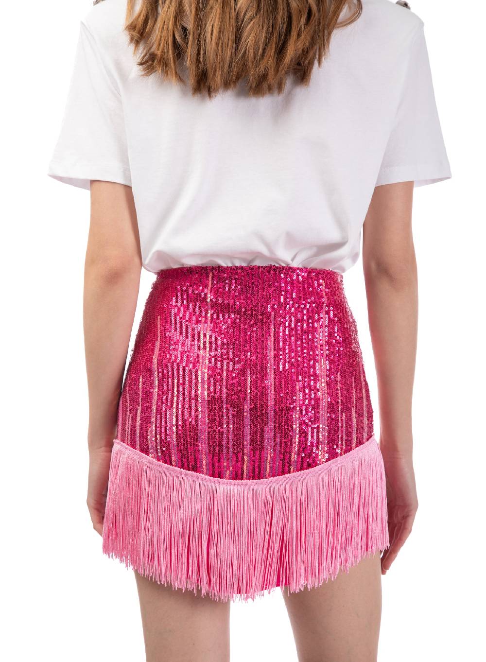 Le Volière Gonna Di Paillettes Degradè Con Frange