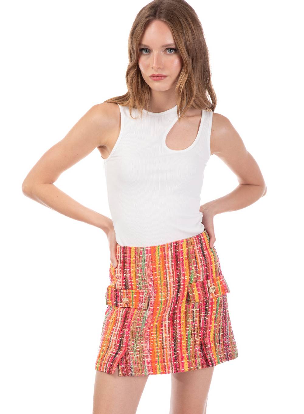 Le Volière Gonna In Tweed Multicolor