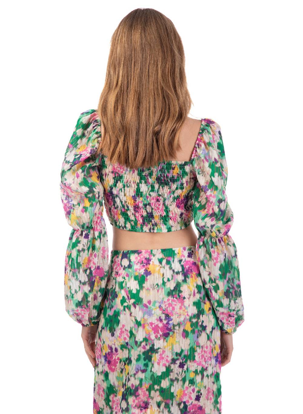 Le Volière Gonna Midi Drappeggiata Floreale