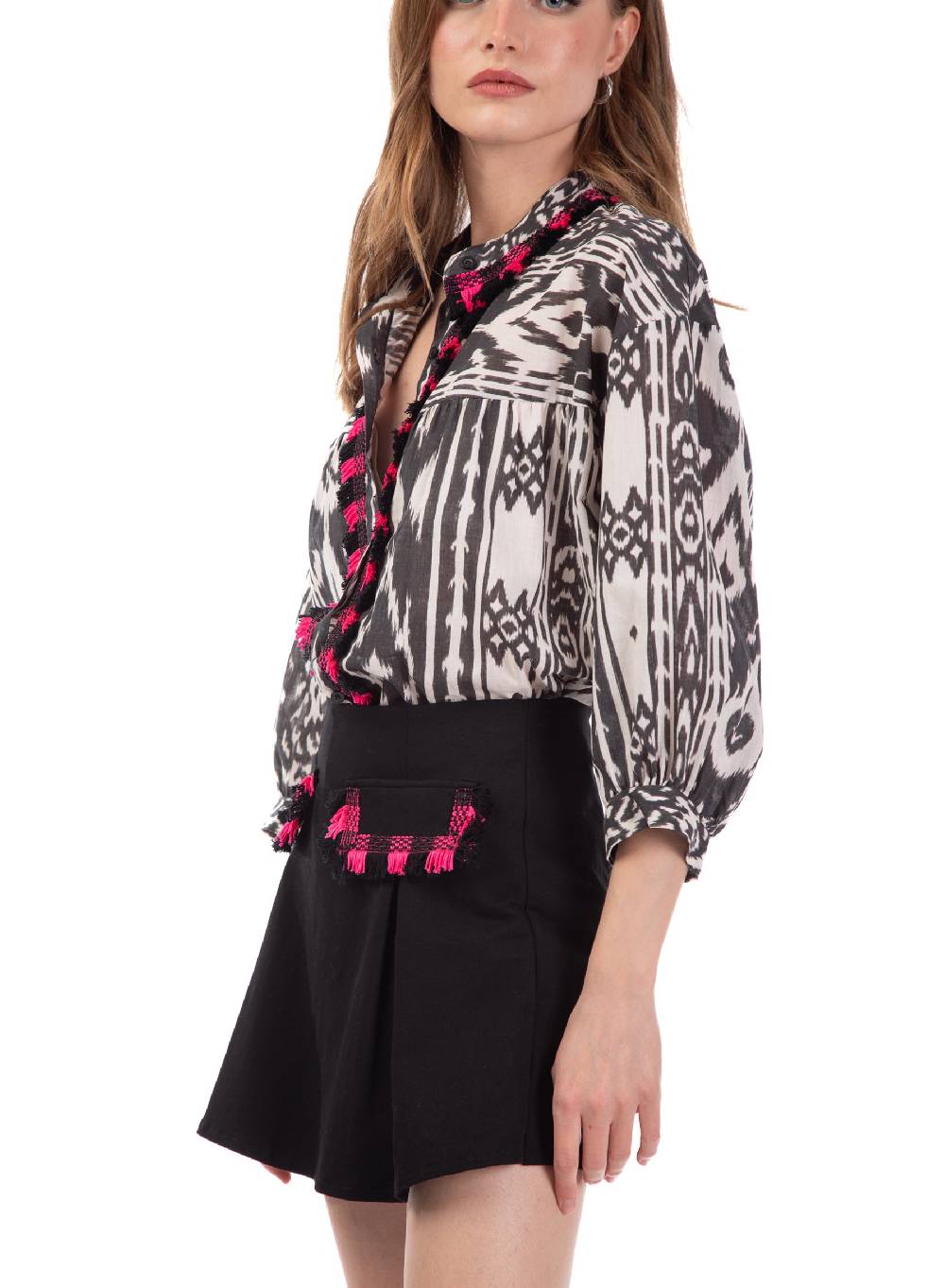 Le Volière Gonna Pantalone In Felpa Con Frange