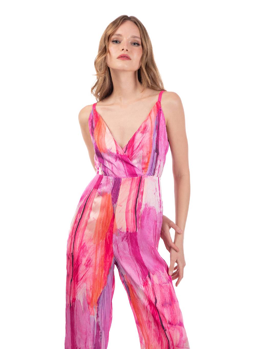 Le Volière Jumpsuit In Fantasia Fucsia