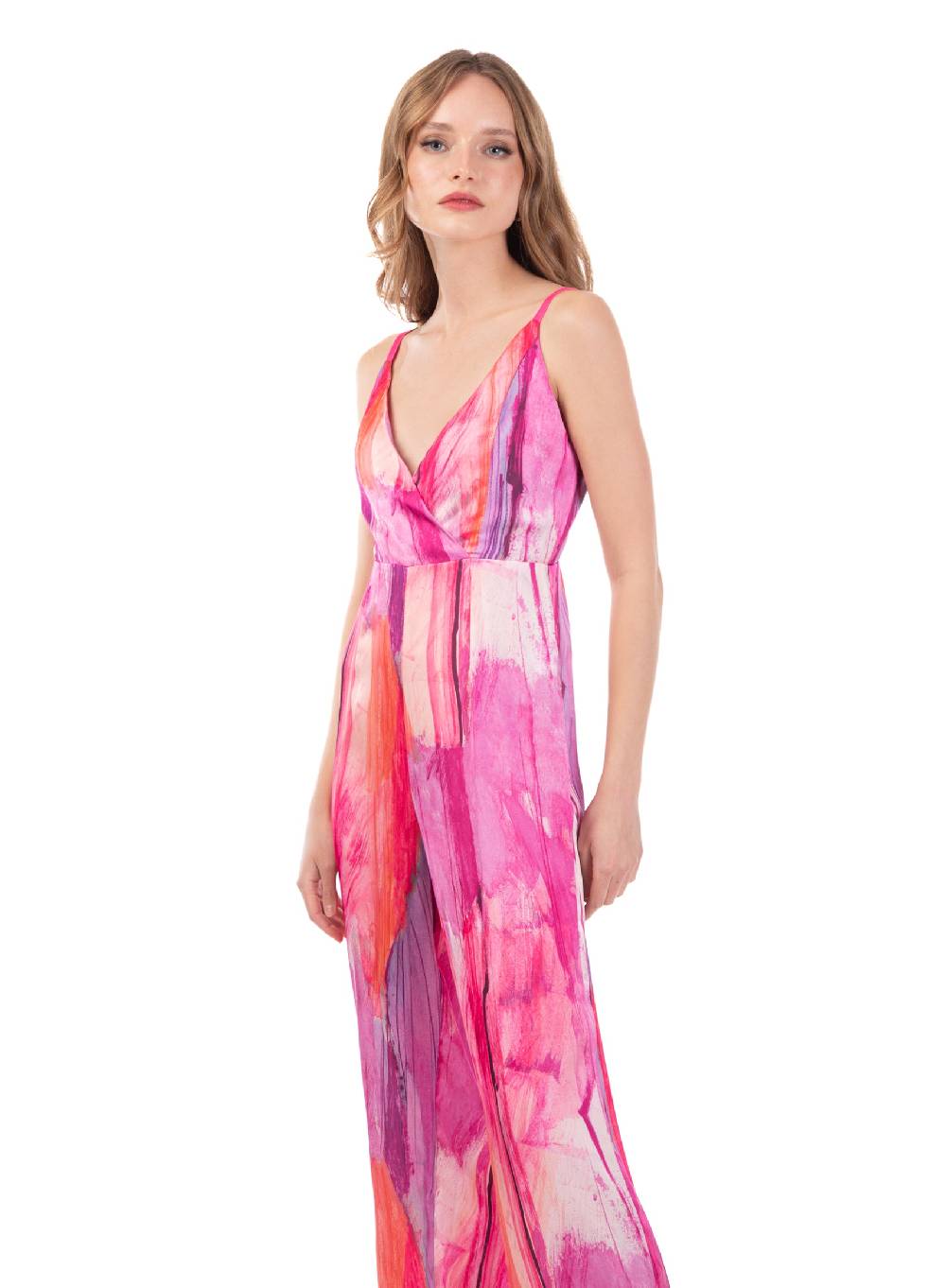 Le Volière Jumpsuit In Fantasia Fucsia