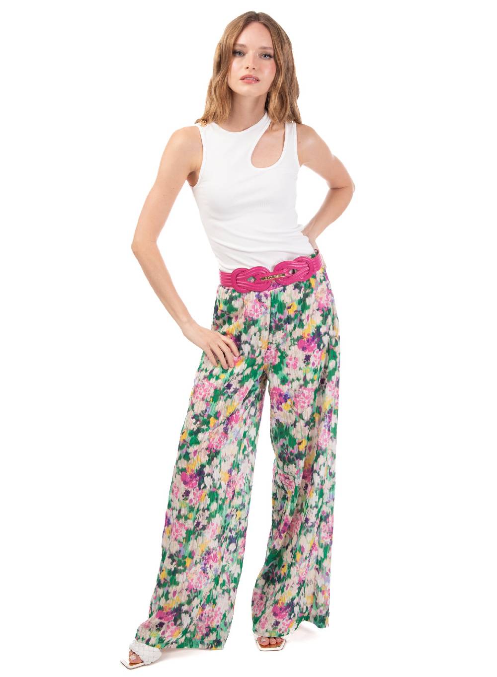 Le Volière Pantalone Ampio Floreale