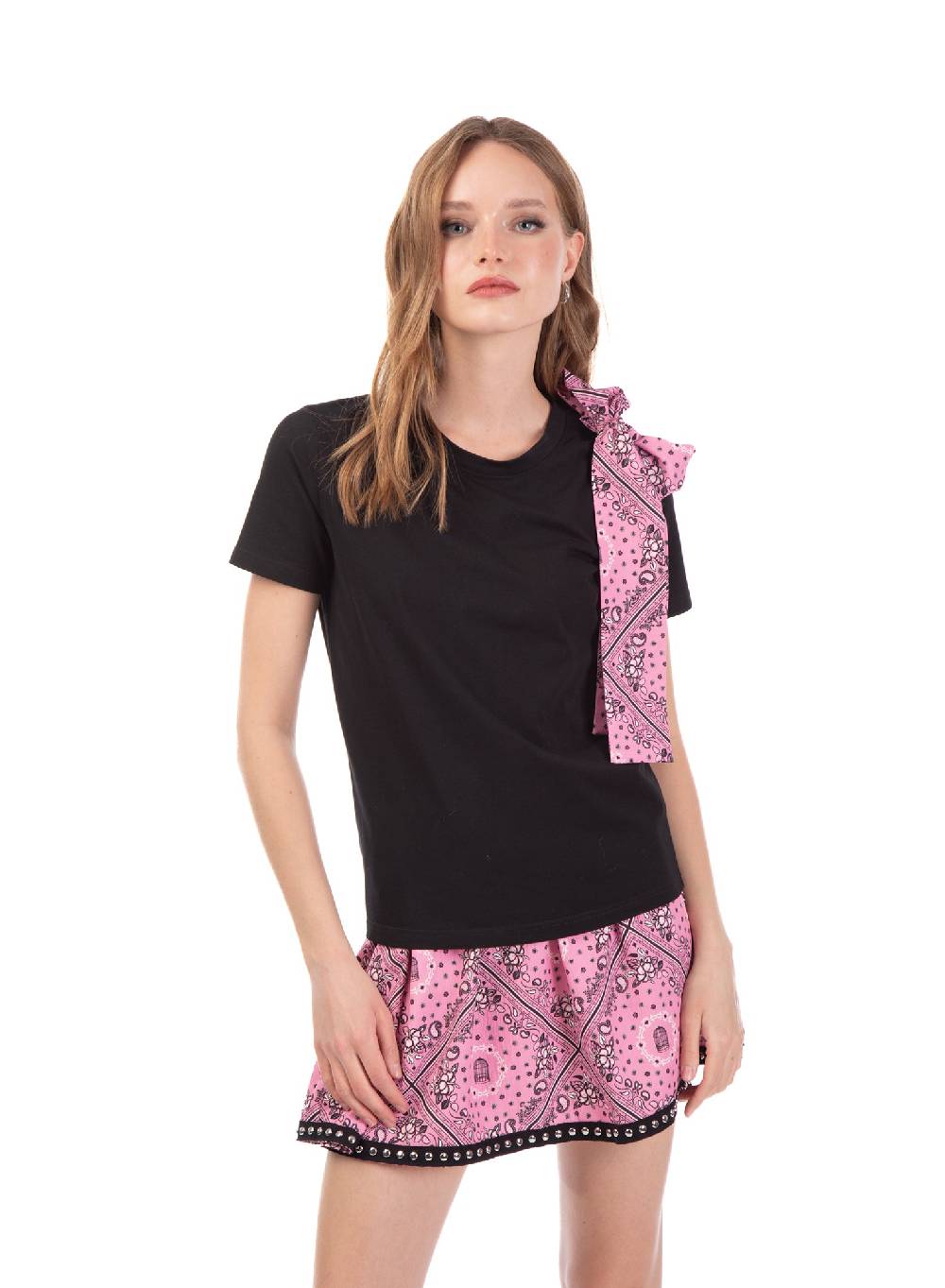 Le Volière T-shirt Nera O Bianca Con Fiocco