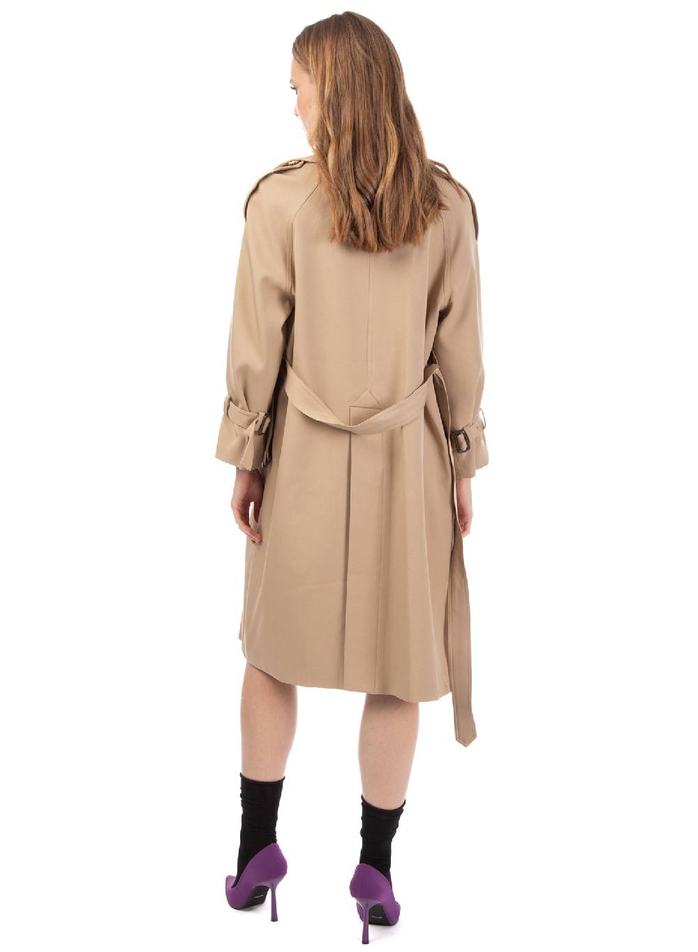 Le Volière Trench Beige Con Frange In Suede