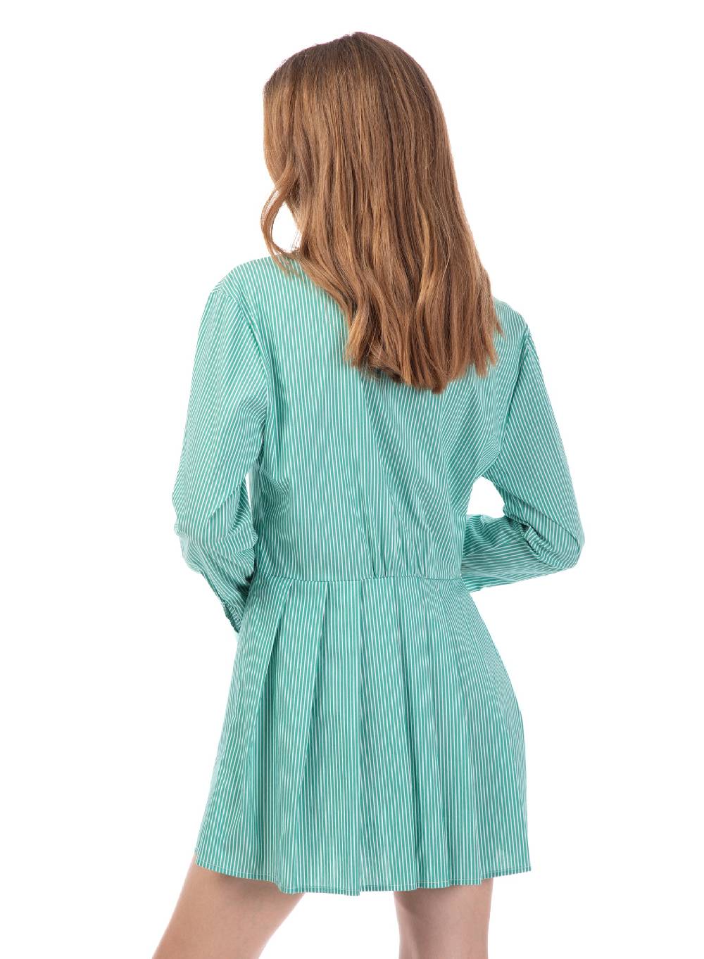 Le Volière Vestito A Camicia A Righe Con Catena