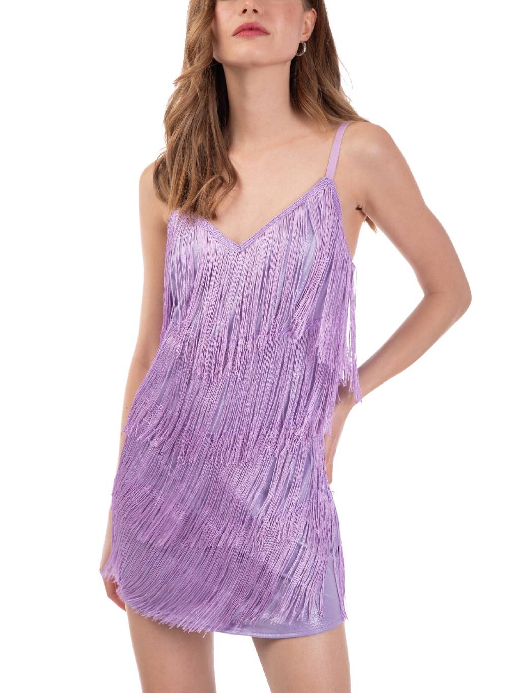 Le Volière Vestito Di Frange Lilla