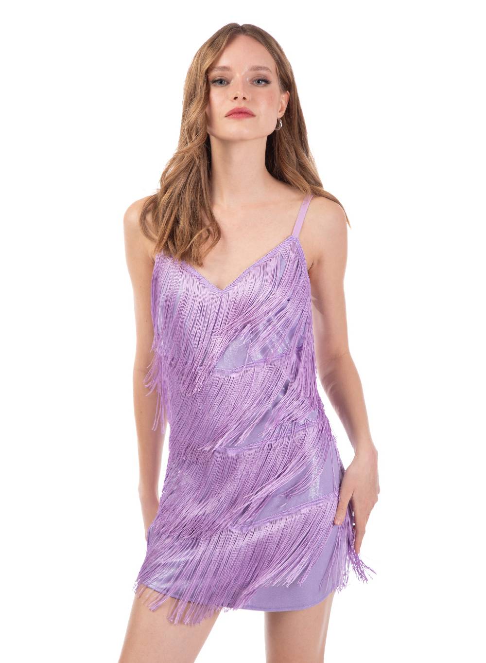 Le Volière Vestito Di Frange Lilla