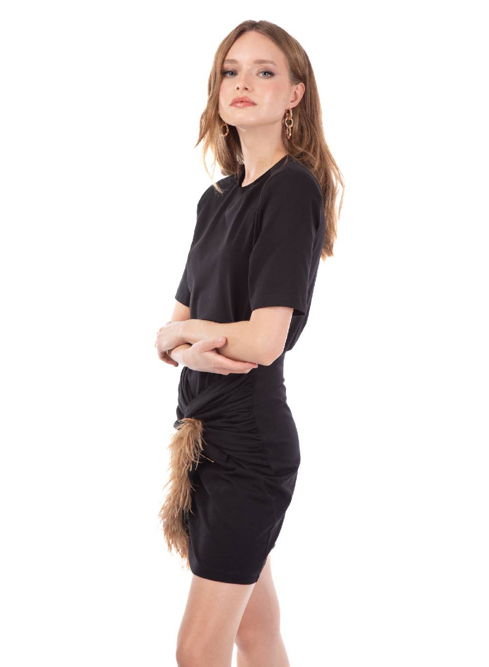 Le Volière Vestito In Jersey Con O Senza Piume