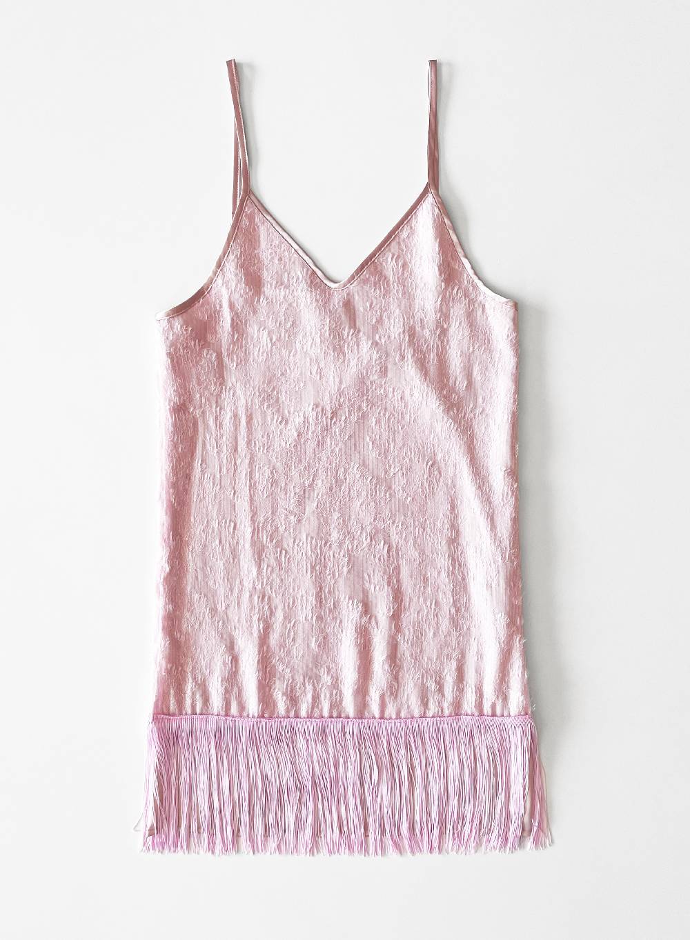 Le Volière MADISON Vestito Rosa Di Paillettes Con Frange