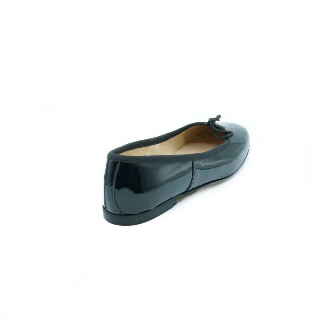 Lea Gu Ballerina In Vernice, Fiocco Frontale, Punta Tonda, Tacco 10mm