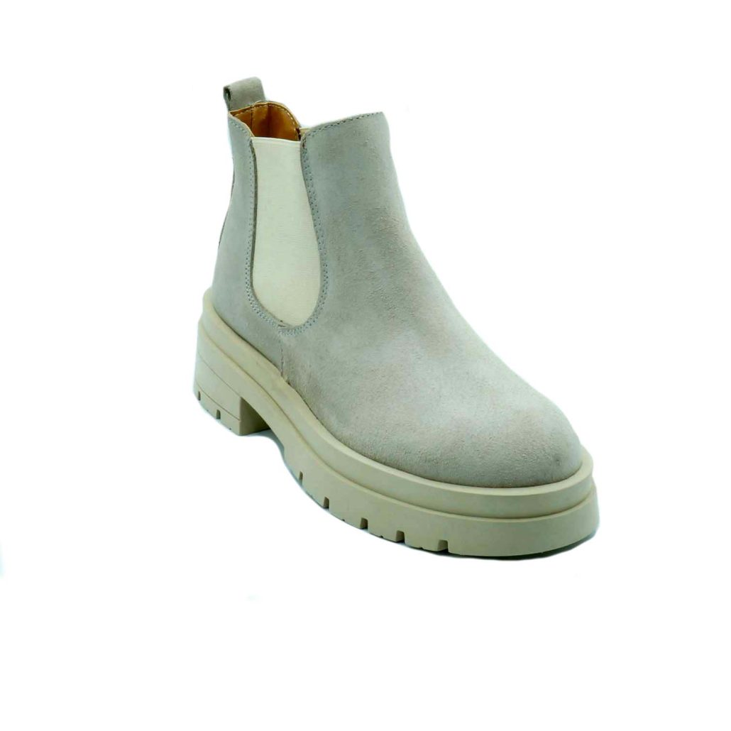 Lea Gu Biker In Camoscio, Elastici Laterali, Occhiello Posteriore, Fondo Gomma 40mm