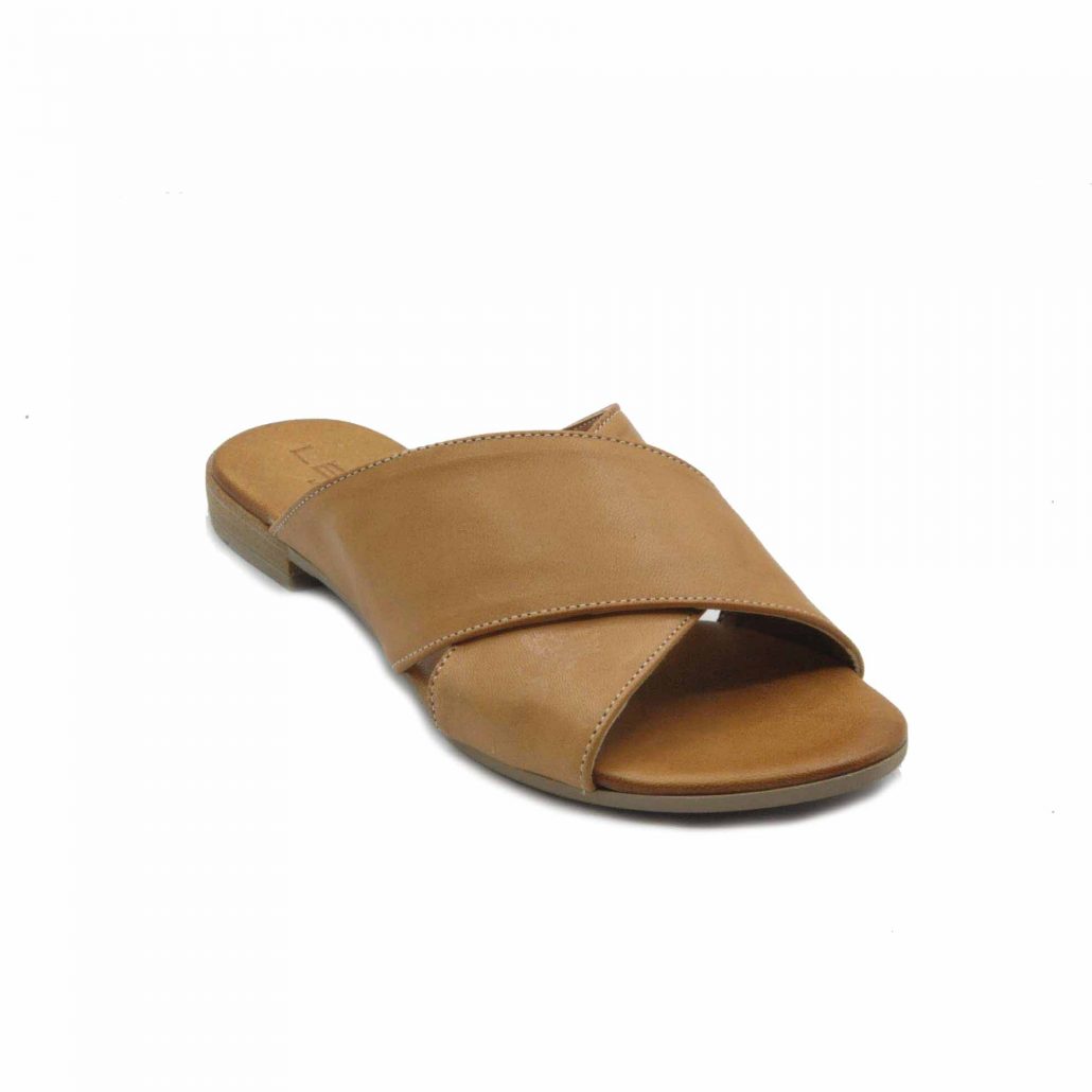 Lea Gu ciabattina in nappa, incrocio frontale, tacco 15 mm