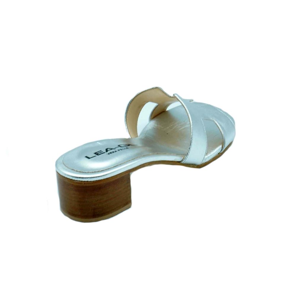 Lea Gu Ciabattina In Nappa Laminata , Fascia Frontale, Tacco 30mm