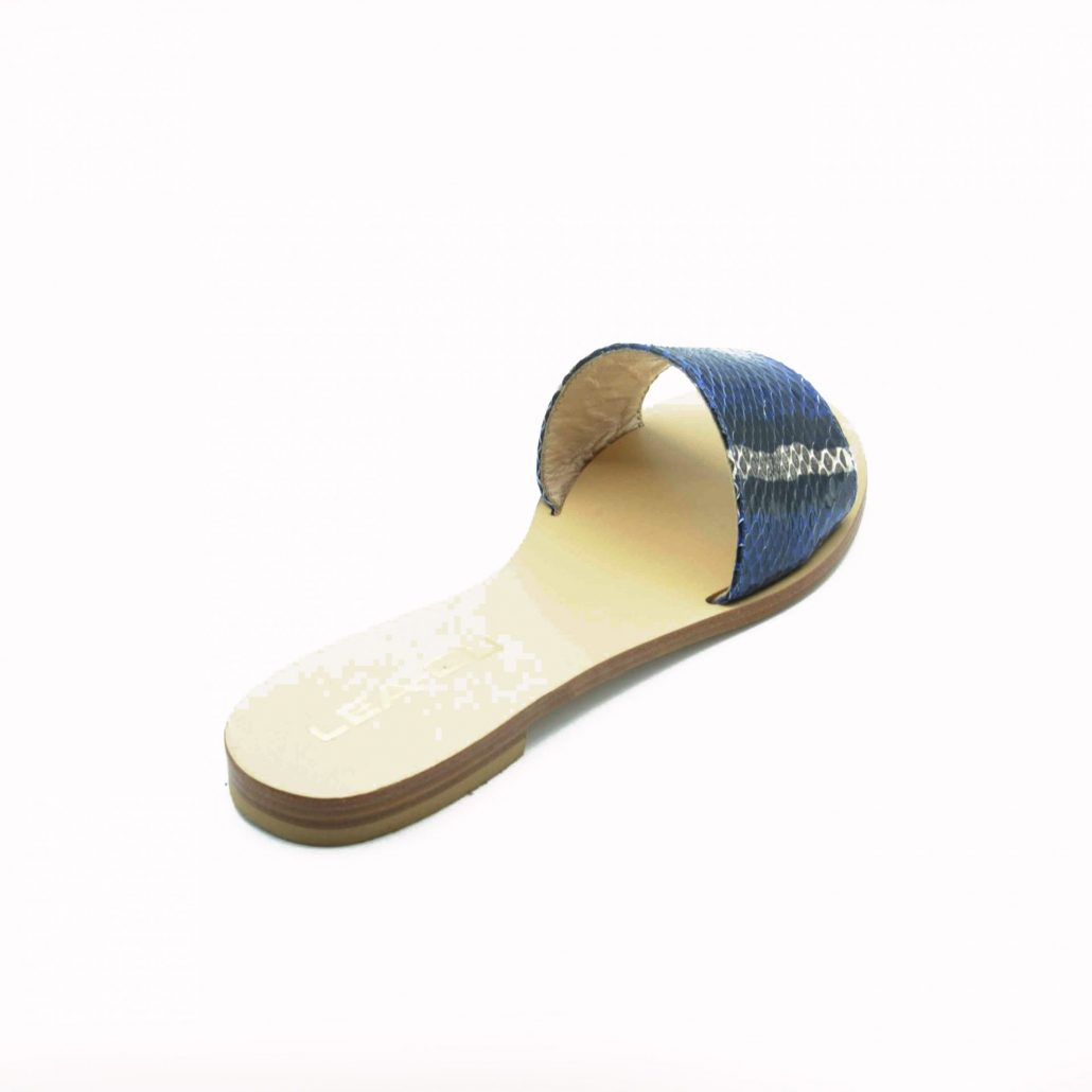 Lea Gu Ciabattina In Nappa Stampa Pitone, Fascia Frontale, Tacco 15 Mm