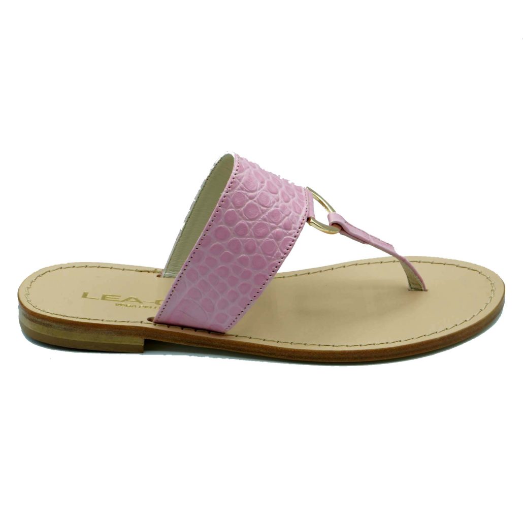 Lea Gu ciabattina infradito in nappa stampa cocco, accessorio frontale, tacco 10mm