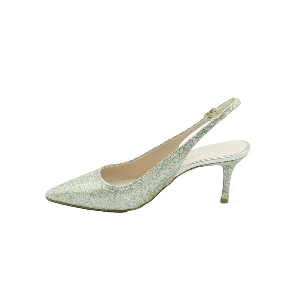 Lea Gu Slingback In Nappa Glitter, Tacco 65mm