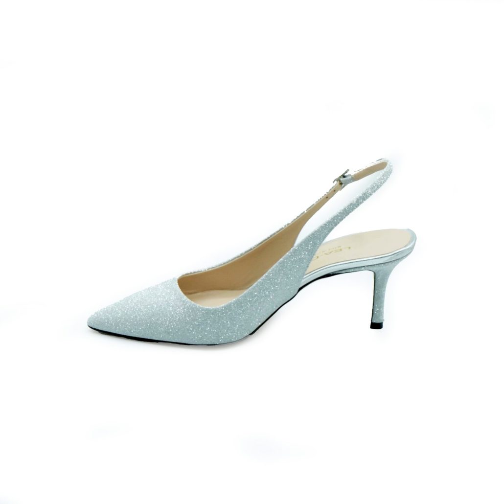 Lea Gu Slingback In Nappa Glitter, Tacco 65mm