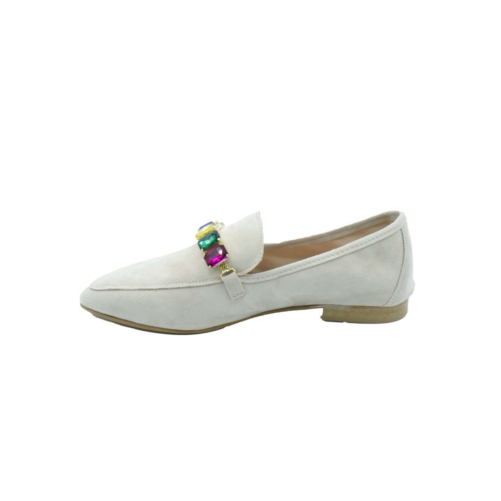 Lea Gu Mocassino In Camoscio, Accessorio Frontale, Tacco 10mm