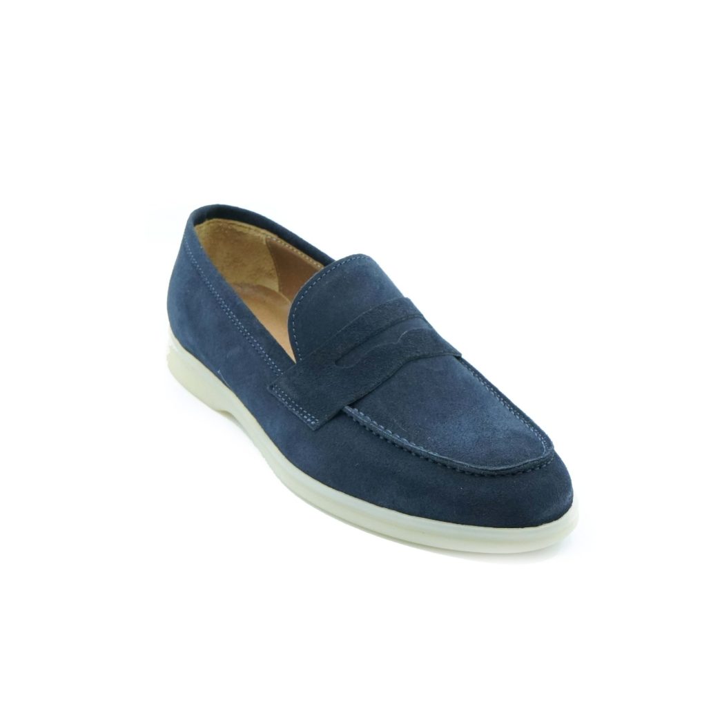 Lea Gu Mocassino In Camoscio, Bocca Di Leone Frontale, Fondo Gomma 20mm