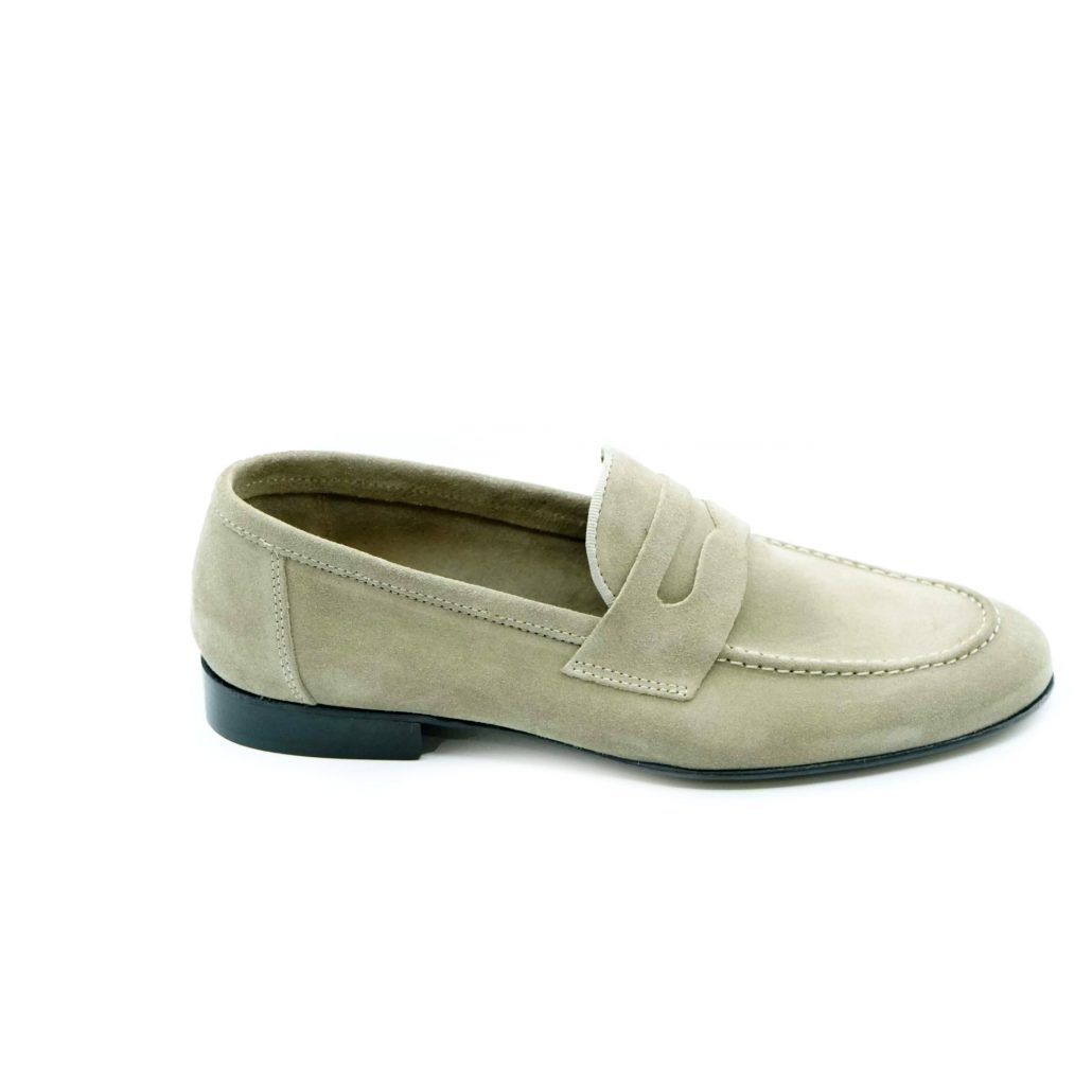 Lea Gu Mocassino In Camoscio, Bocca Di Leone Frontale, Tacco 20mm