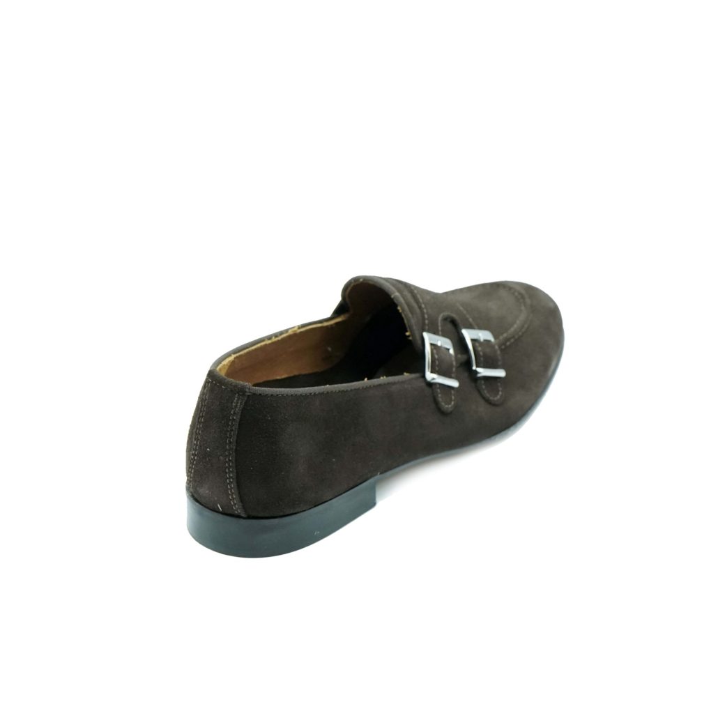 Lea Gu Mocassino In Camoscio, Doppia Fibbia Frontale, Tacco 20mm