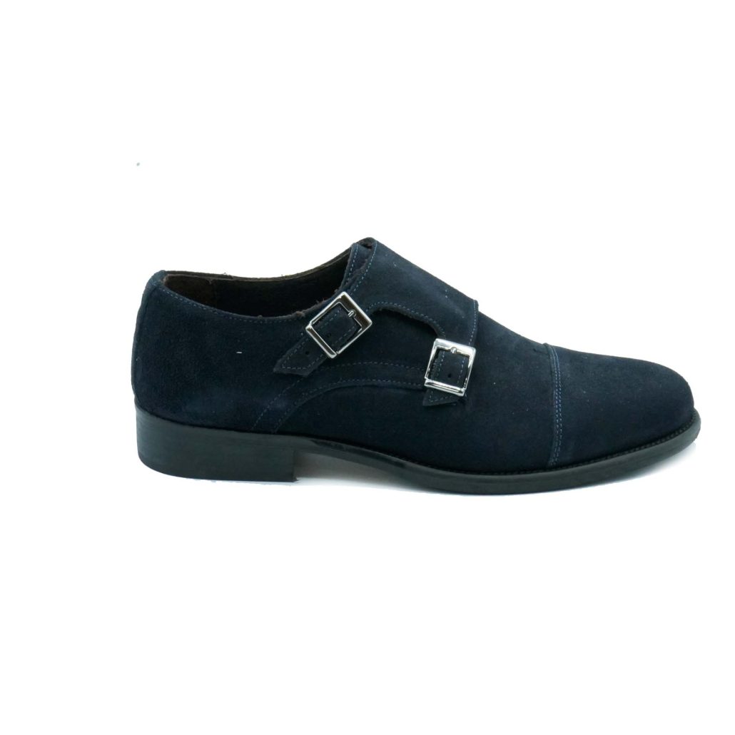 Lea Gu Mocassino In Camoscio, Doppia Fibbia Frontale, Tacco 25mm