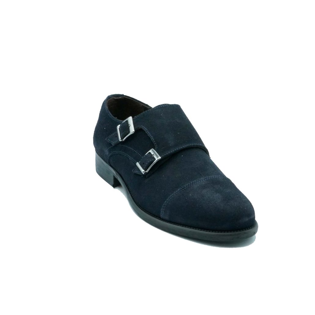 Lea Gu Mocassino In Camoscio, Doppia Fibbia Frontale, Tacco 25mm