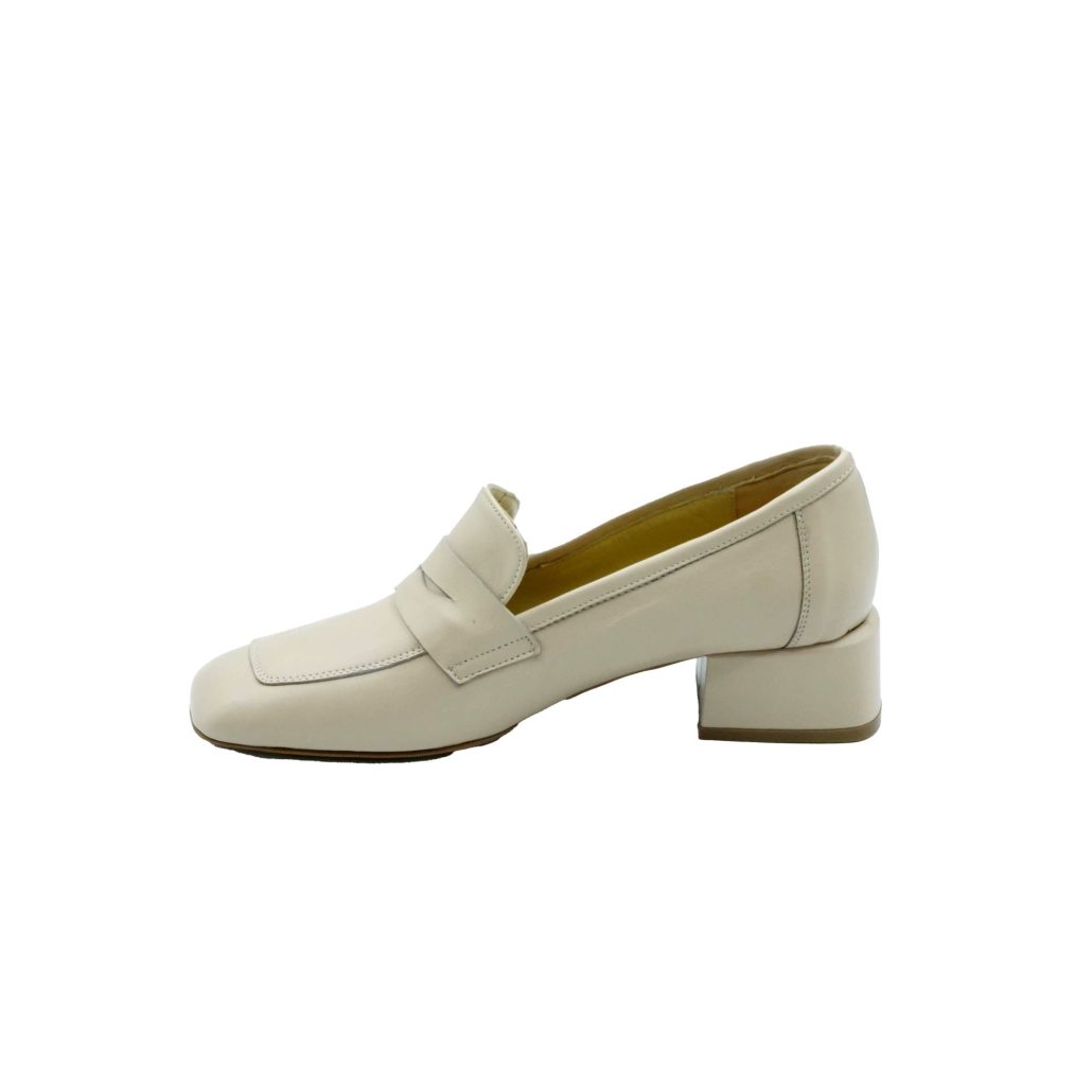 Lea Gu Mocassino In Nappa, Punta Quadrata, Bocca Di Leone Frontale, Tacco 35mm