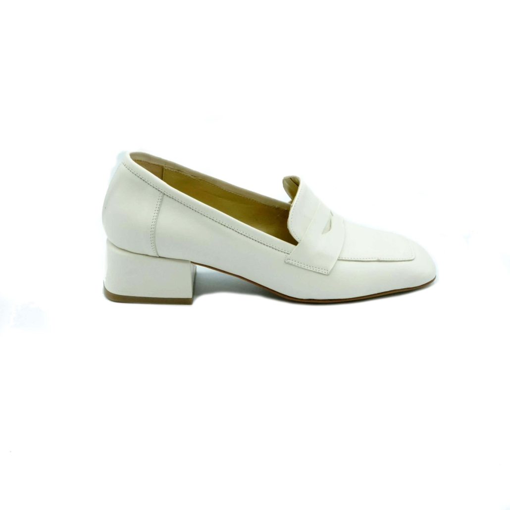 Lea Gu Mocassino In Nappa, Punta Quadrata, Bocca Di Leone Frontale, Tacco 35mm