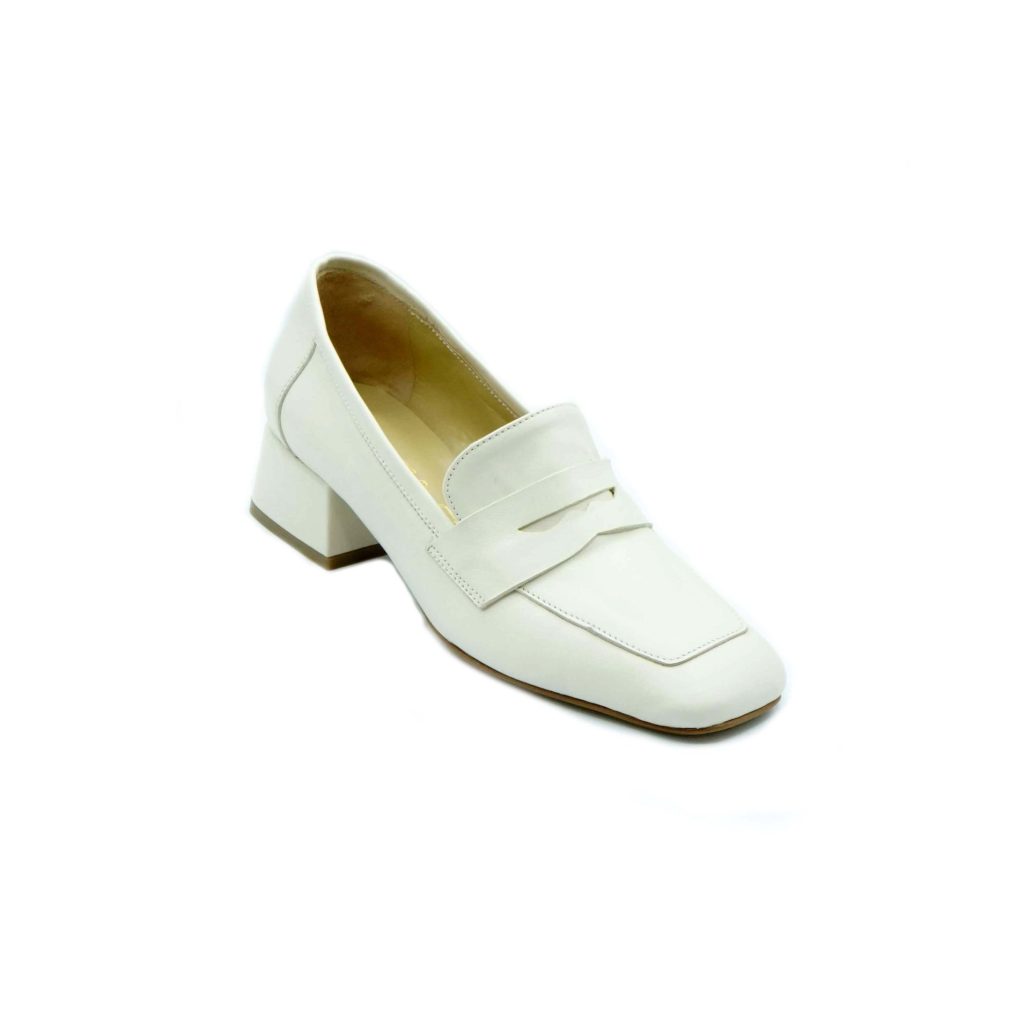 Lea Gu Mocassino In Nappa, Punta Quadrata, Bocca Di Leone Frontale, Tacco 35mm