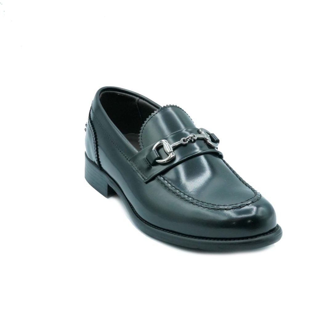 Lea Gu Mocassino In Vitello Abrasivato, Accessorio Frontale, Tacco 25mm