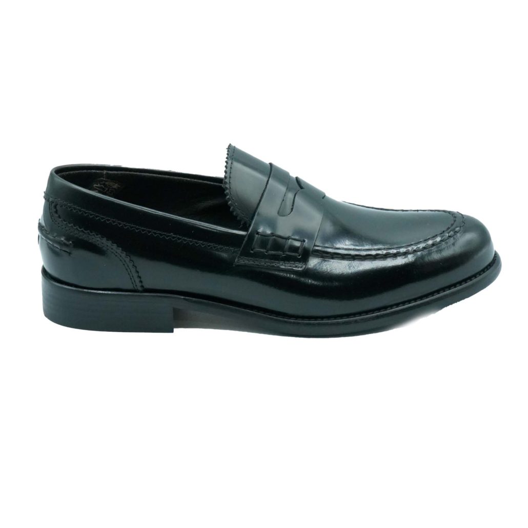 Lea Gu mocassino in vitello abrasivato, bocca di leone frontale, tacco 25mm