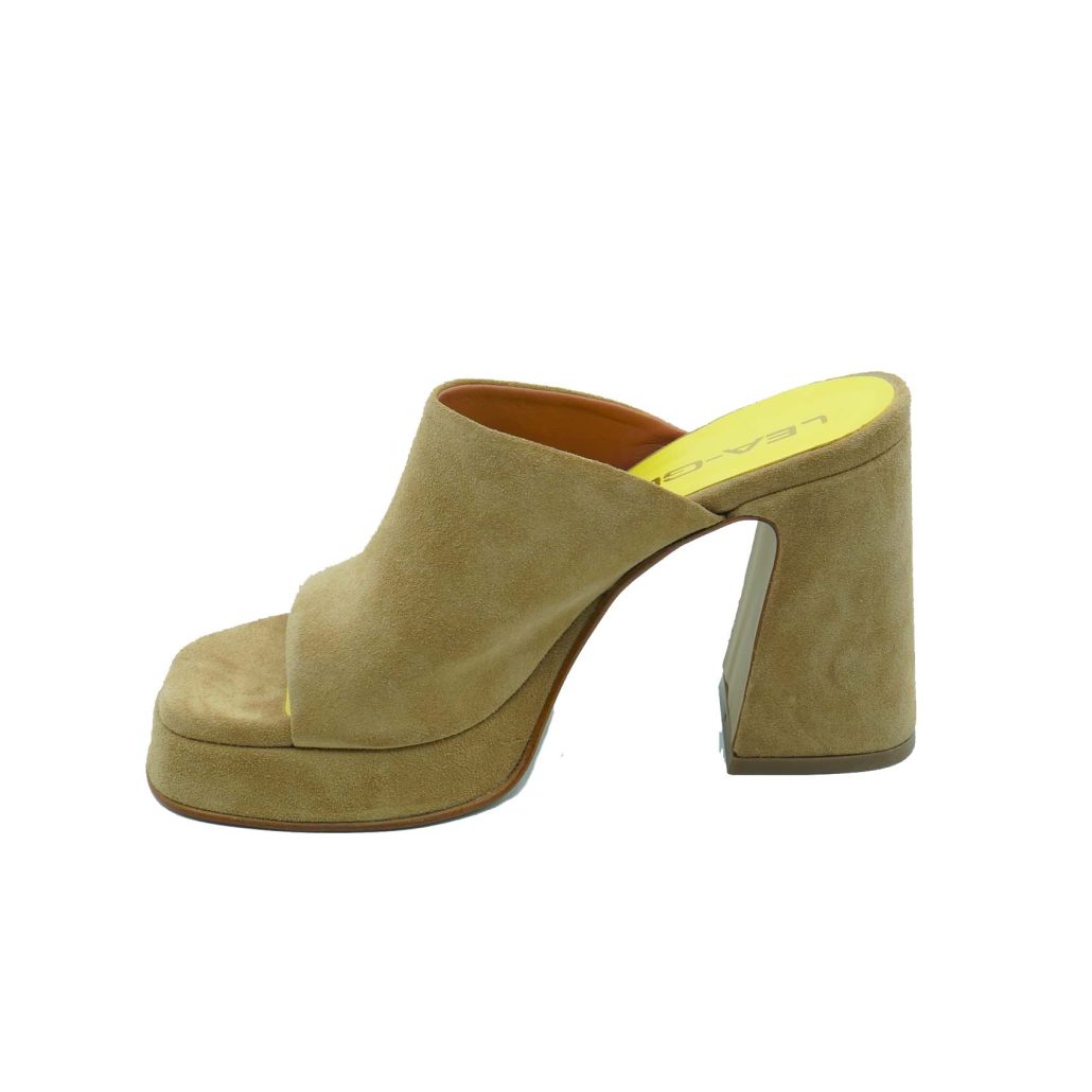 Lea Gu Sabot In Camoscio, Fascia Frontale, Tacco Ricoperto 100mm Plateau 20mm