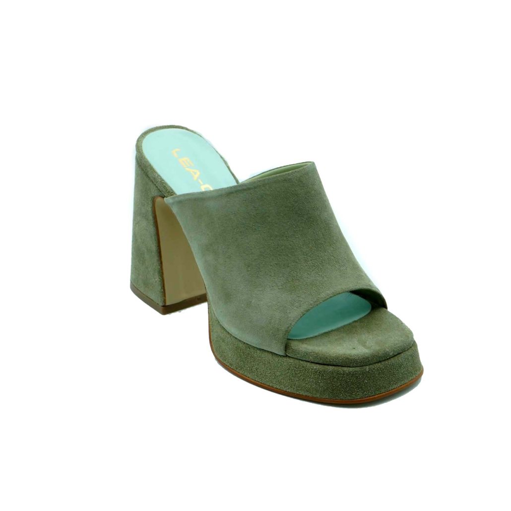 Lea Gu Sabot In Camoscio, Fascia Frontale, Tacco Ricoperto 100mm Plateau 20mm