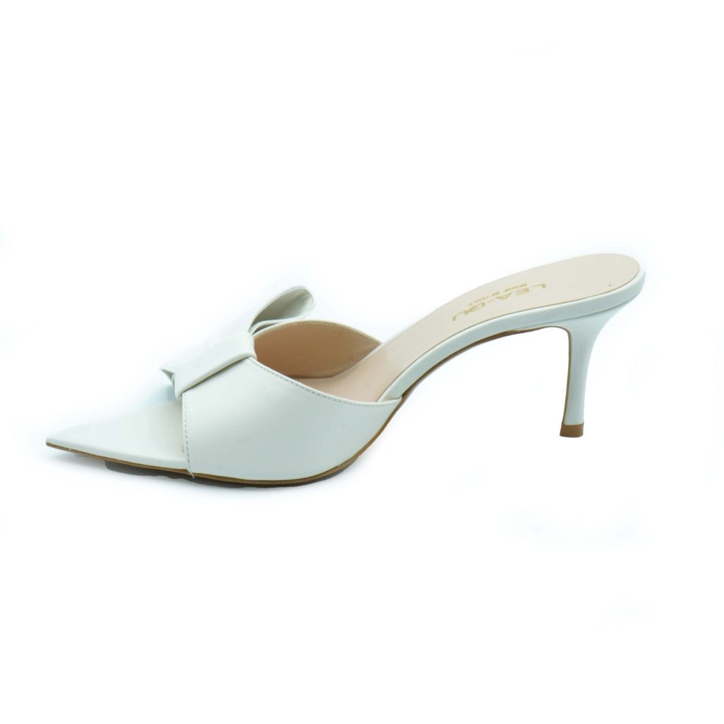 Lea Gu Sandalo Con Tacco In Nappa, Fascia E Fiocco Frontale, Tacco 60mm