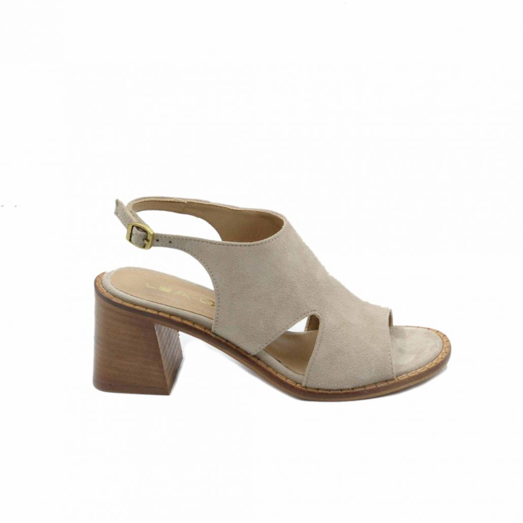 Lea Gu Sandalo In Camoscio, Spuntato, Cinturino Alla Caviglia, Tacco 70 Mm