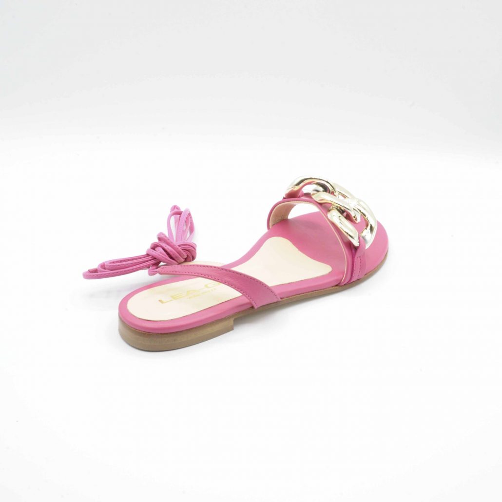 Lea Gu Sandalo In Nappa, Allacciatura In Caviglia E Accessorio Oro Frontale, Tacco 15 Mm