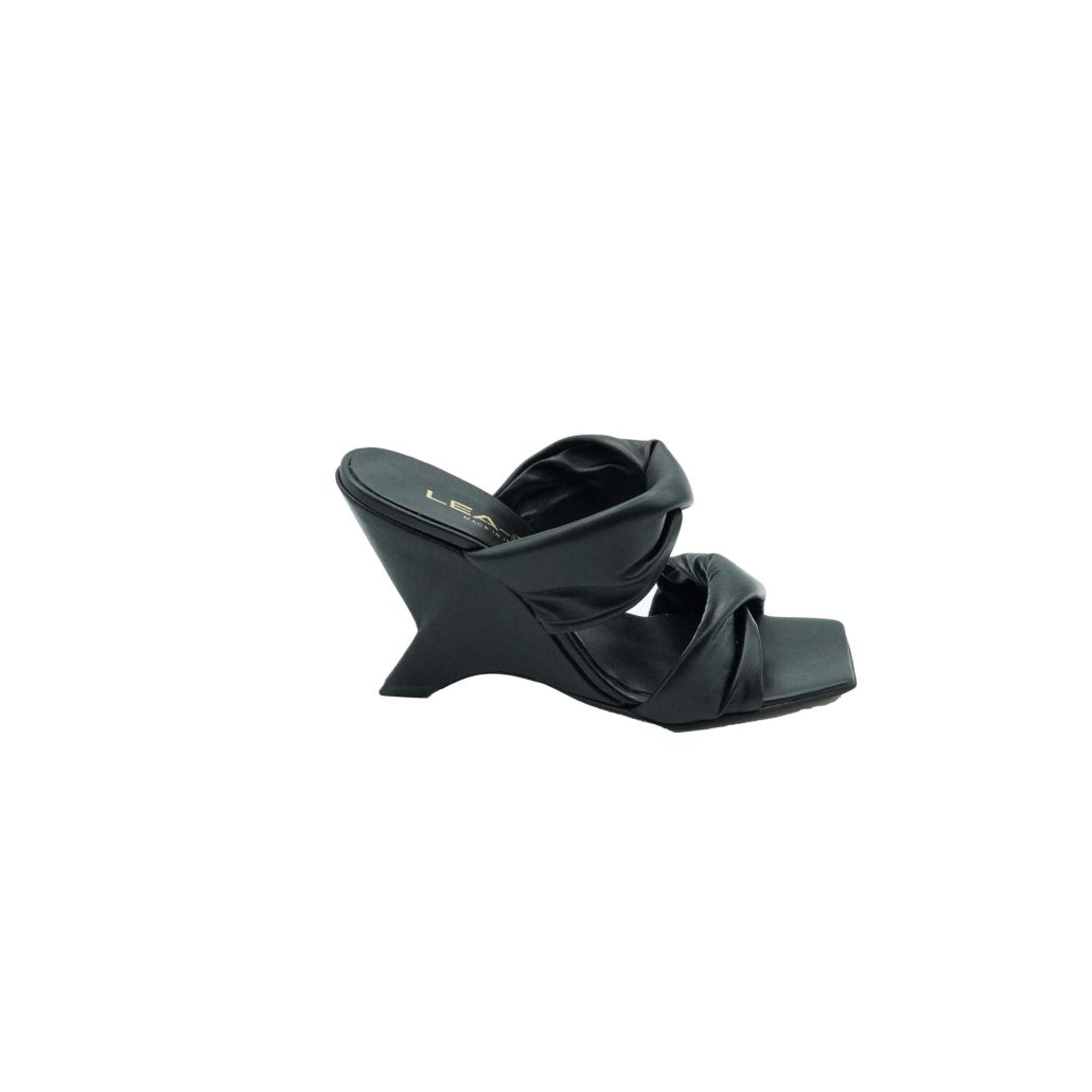 Lea Gu Sandalo In Nappa, Doppia Fascia Frontale, Tacco 85mm