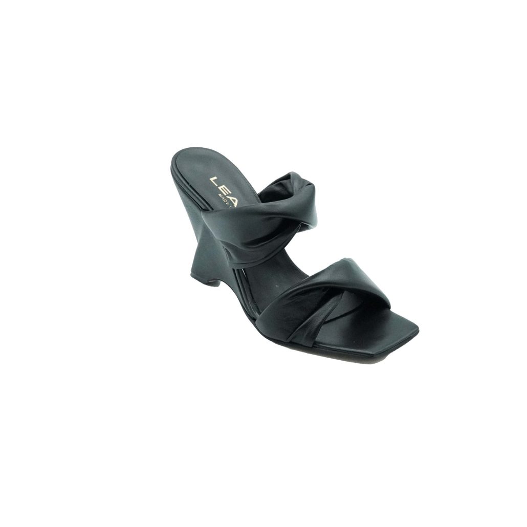 Lea Gu Sandalo In Nappa, Doppia Fascia Frontale, Tacco 85mm