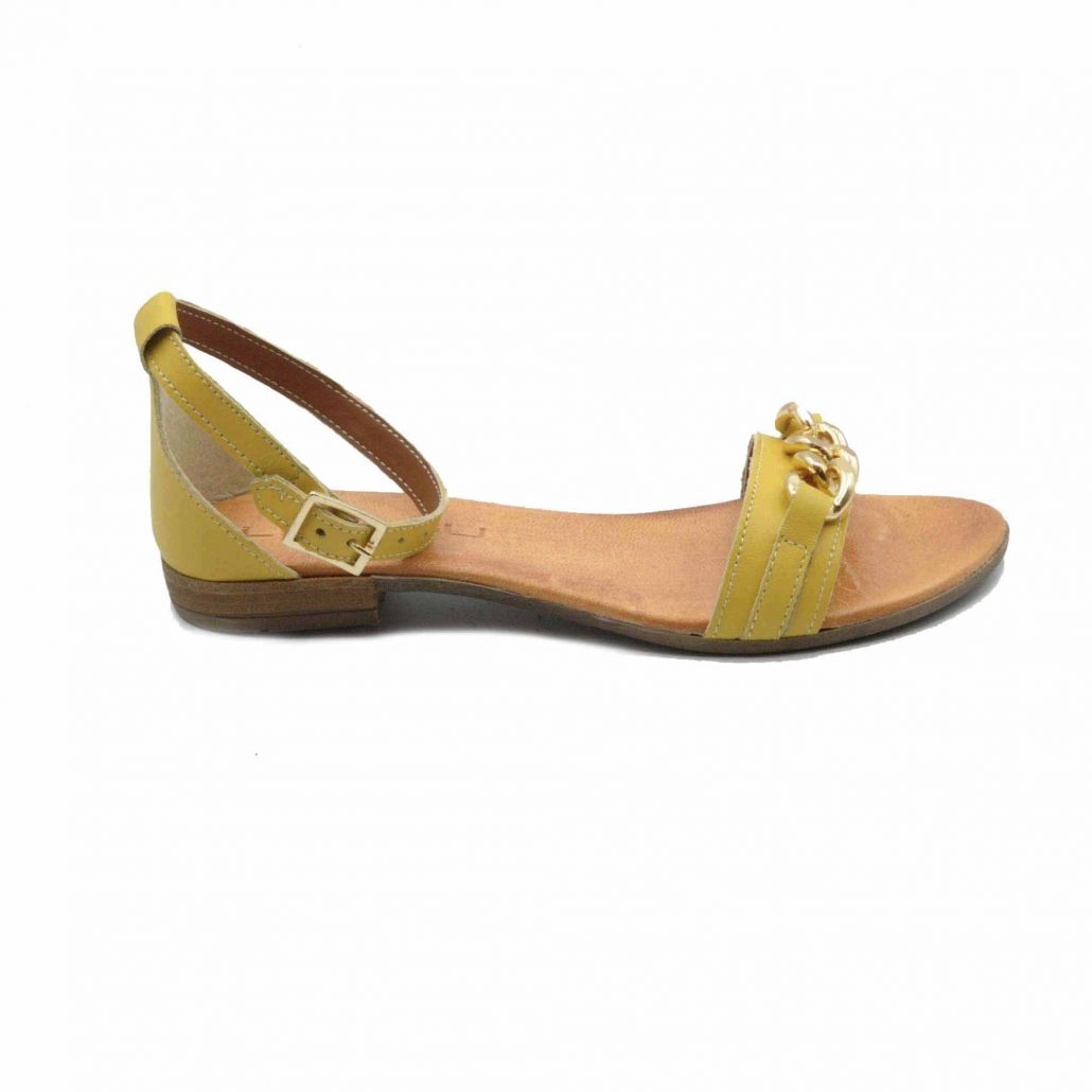 Lea Gu Sandalo In Nappa, Fascia Con Accessorio Oro Centrale, Cinturino Alla Caviglia, Tacco 15 Mm