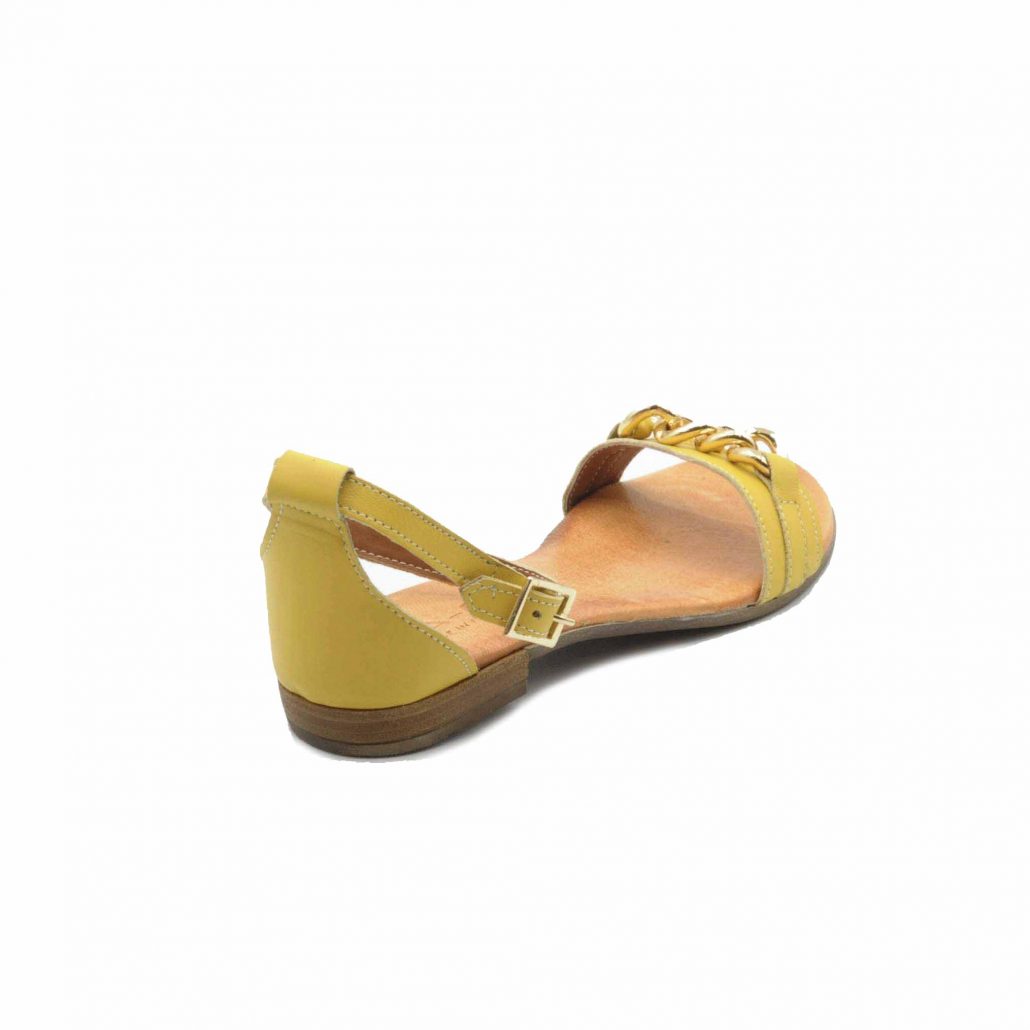 Lea Gu Sandalo In Nappa, Fascia Con Accessorio Oro Centrale, Cinturino Alla Caviglia, Tacco 15 Mm