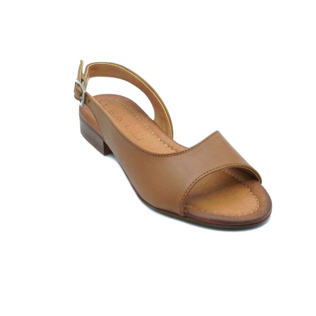 Lea Gu Sandalo In Nappa, Fascia Frontale, Chiusura Posteriore, Tacco 20mm