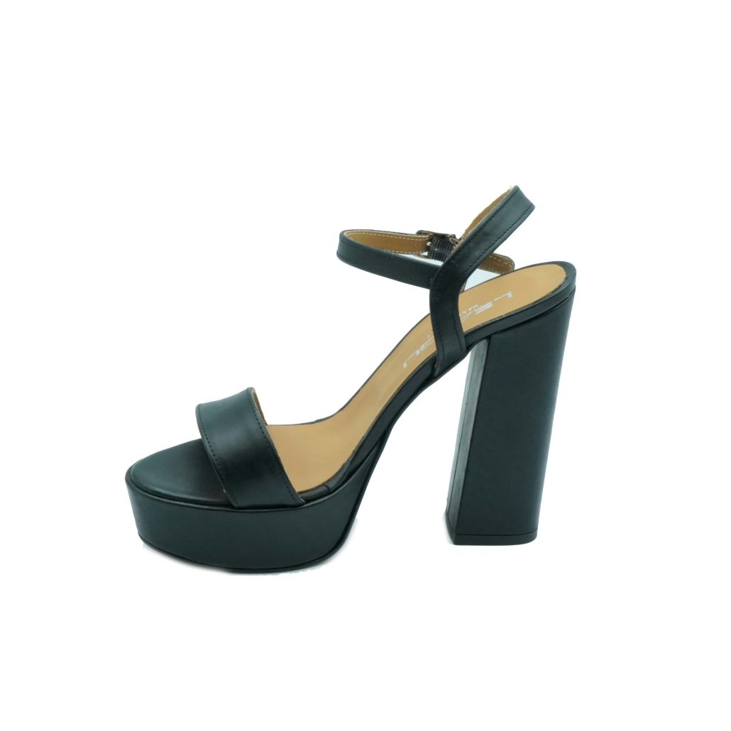 Lea Gu Sandalo In Nappa, Fascia Frontale, Cinturino Alla Caviglia, Tacco 120 Mm Plateau 25 Mm