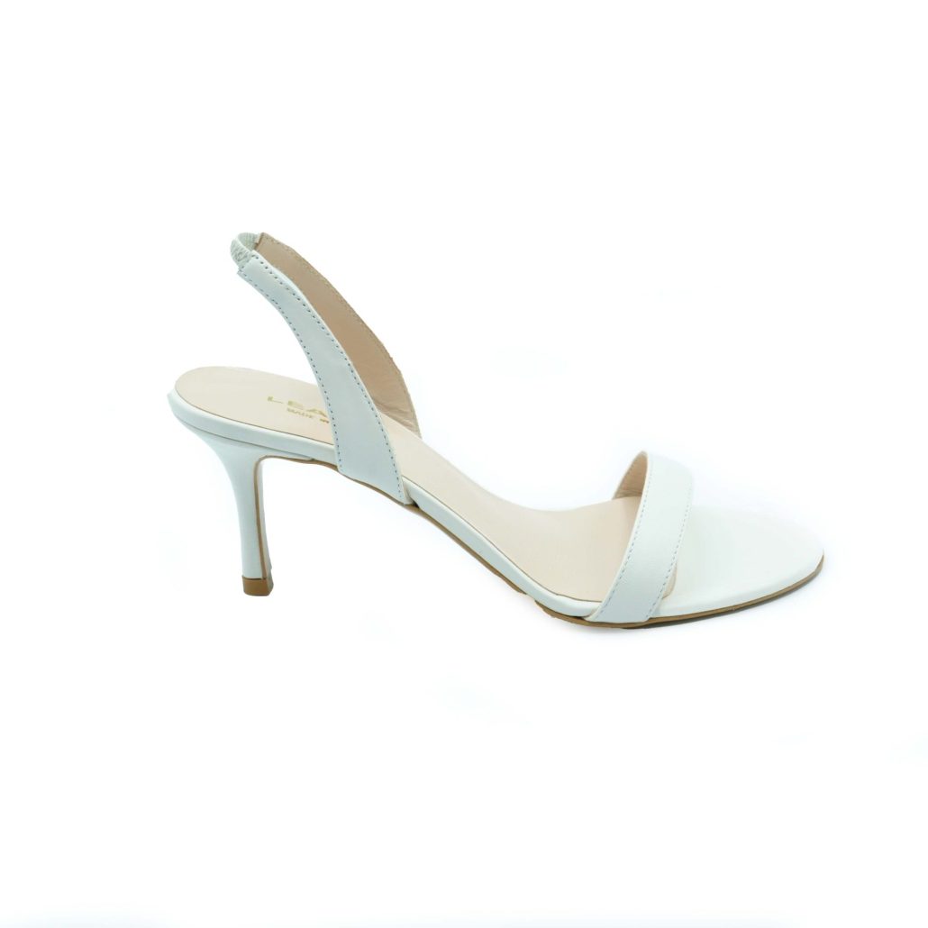 Lea Gu Sandalo In Nappa, Fascia Frontale, Cinturino Posteriore, Tacco 60mm