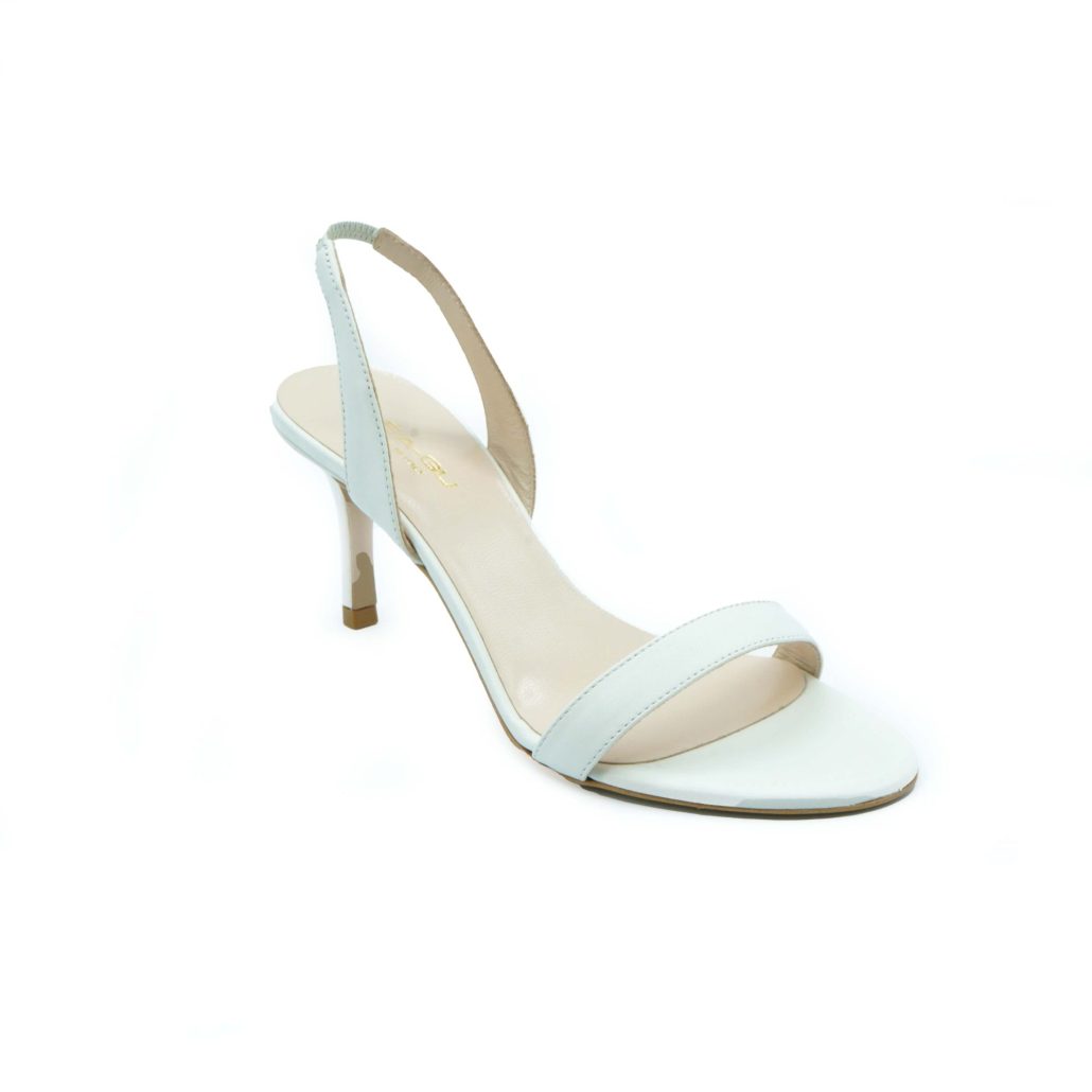 Lea Gu Sandalo In Nappa, Fascia Frontale, Cinturino Posteriore, Tacco 60mm