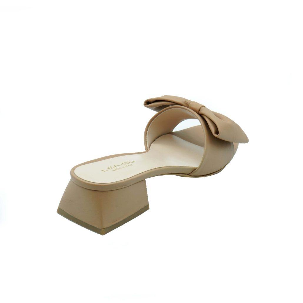 Lea Gu Sandalo In Nappa, Fascia Frontale Con Fiocco, Tacco 30mm