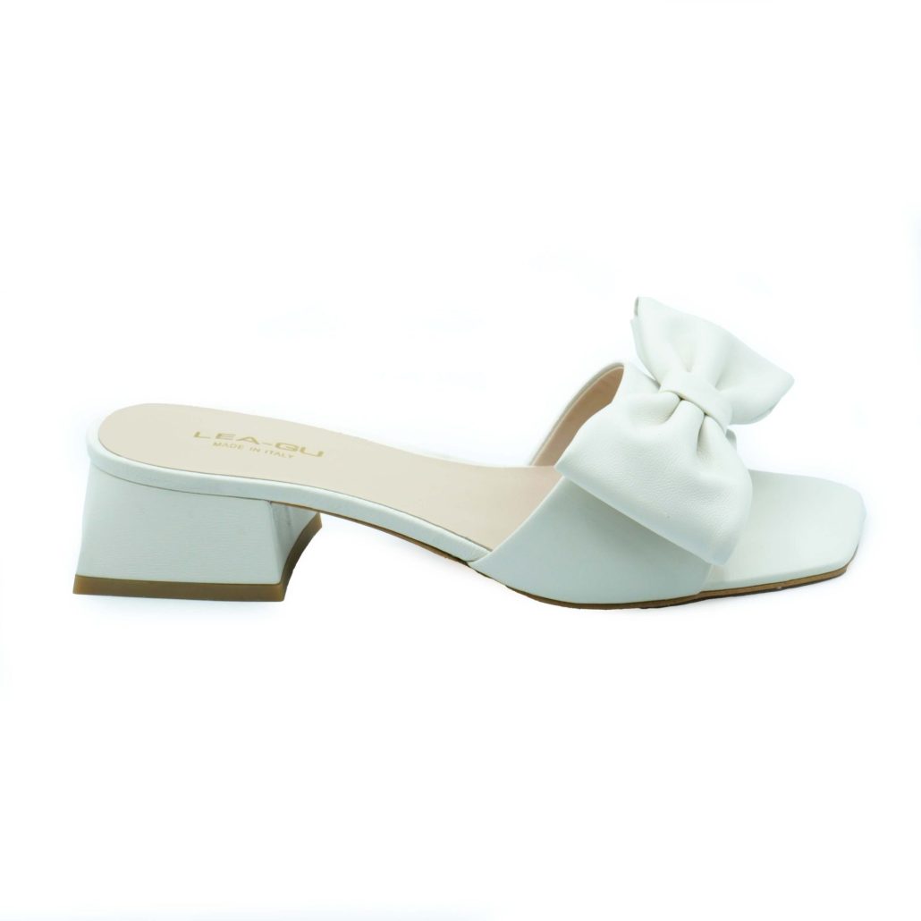 Lea Gu sandalo in nappa, fascia frontale con fiocco, tacco 30mm